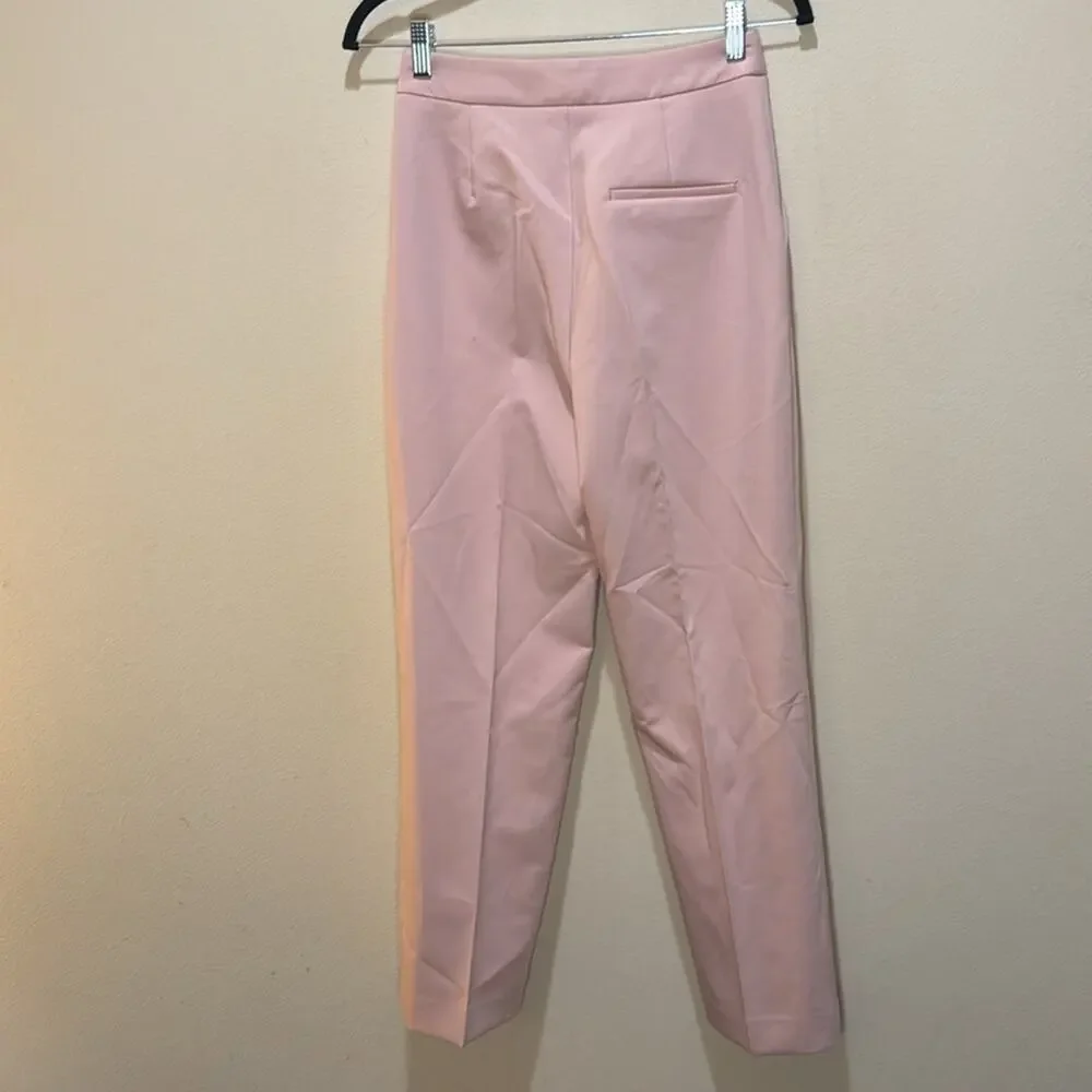 Zara Pink Pleated High Waist Trouser Pants Size XS